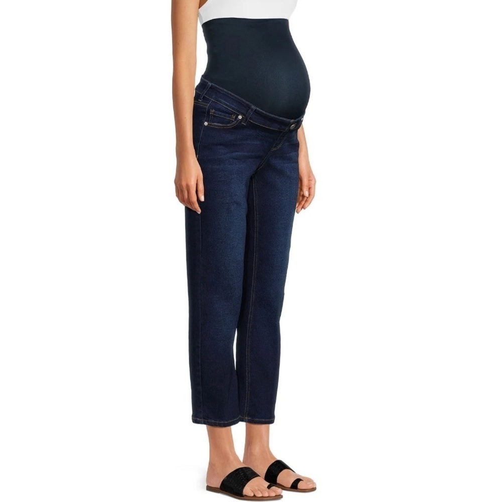 NWT Time and Tru Maternity Straight Leg Stretch with Belly Band Jeans- L 12/-14